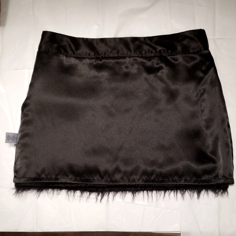 MILLY of New York New Mini Skirt Ribbon Waist Trim Wool Mohair BLACK Women's 10 - Picture 5 of 12